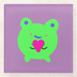 Sweet Frog met hart Glazen Onderzetter