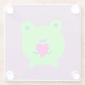 Sweet Frog met hart Glazen Onderzetter (Achterkant)