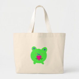 Sweet Frog met hart Grote Tote Bag