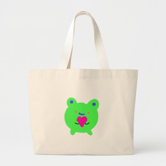 Sweet Frog met hart Grote Tote Bag (Voorkant)