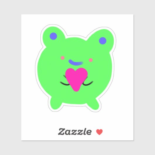 Sweet Frog met hart Sticker (Vel)