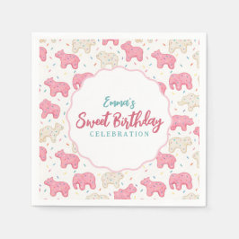 Sweet Frosted Animal Cookies Birthday Servet