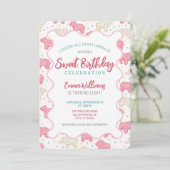 Sweet Frosted Animal Cookies Verjaardag Uitnodigin Kaart (Staand voorkant)
