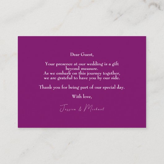 💍Sweet Fuchsia Enchantment Waterverf Plaatskaartje (Achterkant)