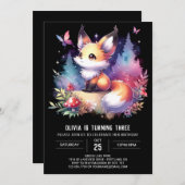 Sweet Fun Fox Verjaardag digitaal Kaart (Voorkant / Achterkant)