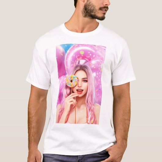 Sweet & Fun: Gelukkig donut T-shirt (Voorkant)