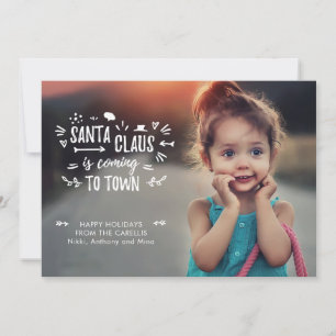 Sweet Fun Santa Claus komt op de foto van het scri Feestdagenkaart