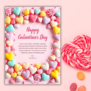 Sweet & Fun Snoep Hearts Kleurrijke Galentine's Da Feestdagenkaart