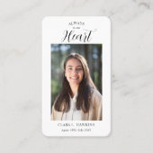 Sweet Funeral Photo Sympathy  Visitekaartje (Voorkant)