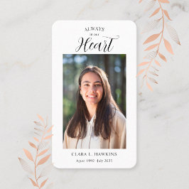 Sweet Funeral Photo Sympathy  Visitekaartje