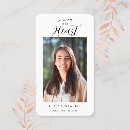 Sweet Funeral Photo Sympathy  Visitekaartje