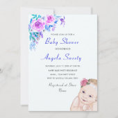 Sweet Funny Stork Baby shower Uitnodiging (Voorkant)