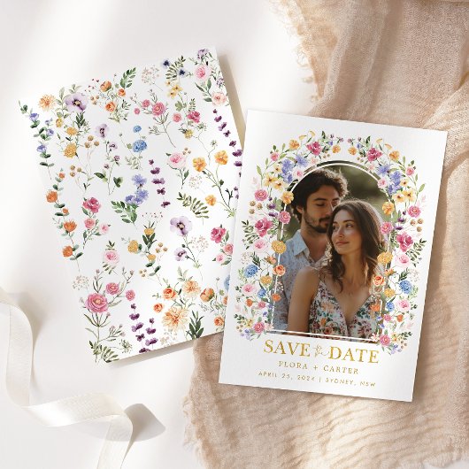 Sweet Garden Floral Arch Foto Bewaar de datum Kaart