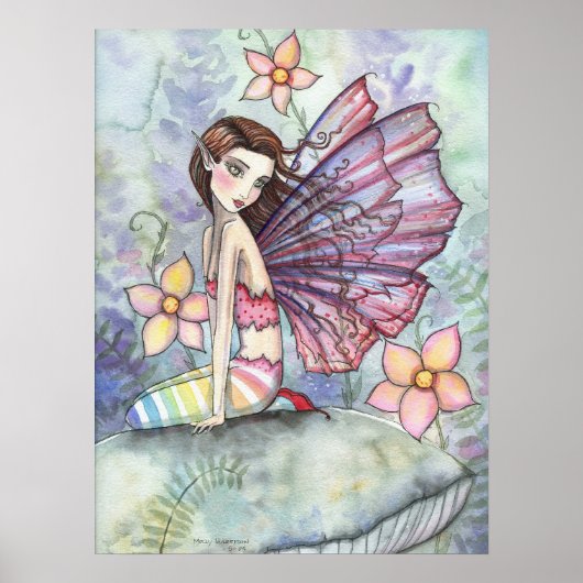 Sweet Garden Flower Fairy Poster Print (Voorkant)