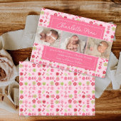 Sweet Garden Roze Baby Meisje Aankondiging