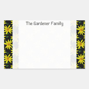 Sweet Garden Yellow Arnica Wildflower op elke kleu Rechthoekige Sticker