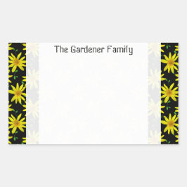 Sweet Garden Yellow Arnica Wildflower op elke kleu Rechthoekige Sticker