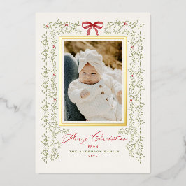 Sweet Garland Gold Painted Kerstkaart Folie Uitnodiging