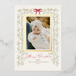 Sweet Garland Gold Painted Kerstkaart Folie Uitnodiging