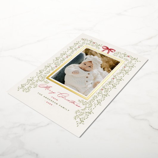 Sweet Garland Gold Painted Kerstkaart Folie Uitnodiging (Gedraaid)