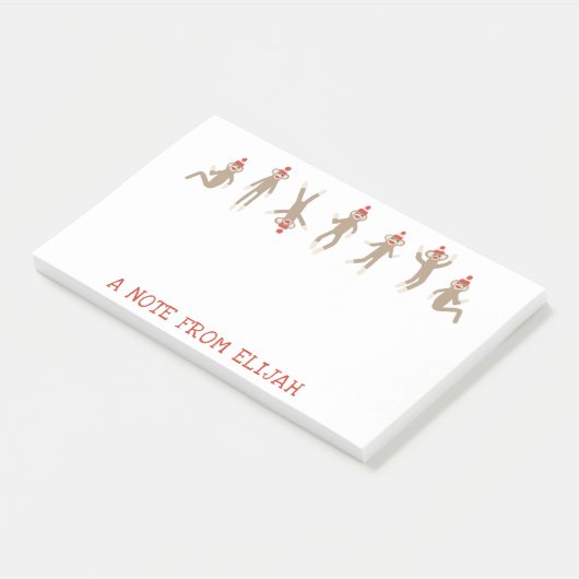Sweet & Gekke Sock Monkey op maat Post-it® Notes (Schuin)