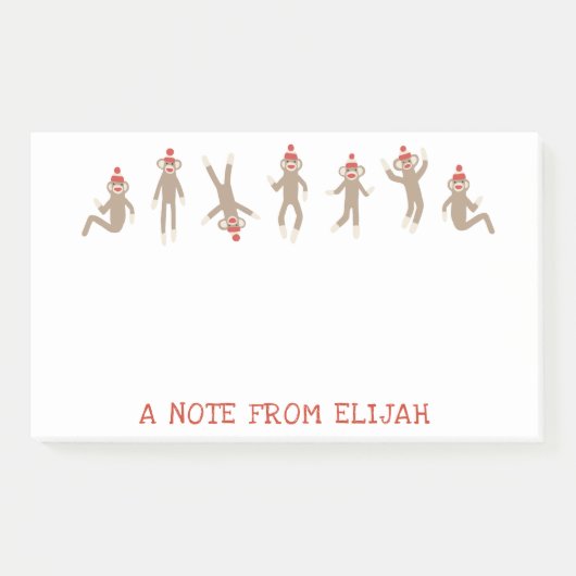 Sweet & Gekke Sock Monkey op maat Post-it® Notes (Voorkant)