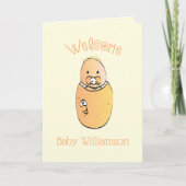 Sweet Gender Neutral Pasgeboren Schattige Baby sho Kaart (Voorkant)