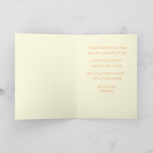 Sweet Gender Neutral Pasgeboren Schattige Baby sho Kaart (Binnen)