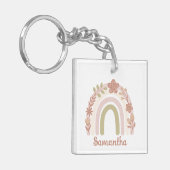 Sweet Gepersonaliseerde Boho Bloemen Regenboog Sleutelhanger (Voorkant Links)