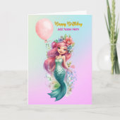 Sweet gepersonaliseerde zeemeermin verjaardag Kaar Kaart (Voorkant)