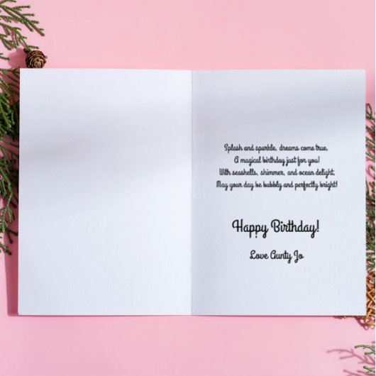 Sweet gepersonaliseerde zeemeermin verjaardag Kaar Kaart