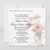 Sweet Gerber Daisy & Rozen Wedding Invitation Kaart (Achterkant)