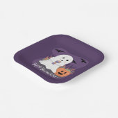 Sweet Ghost Paarse Halloween Papier Bord (Gebogen)