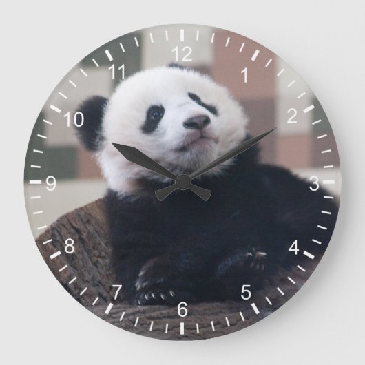 Sweet Giant Panda Baby Grote Klok (Voorkant)