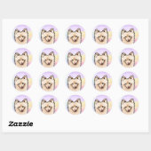 Sweet Giant Pomeranian Dog Stickers (Vel)