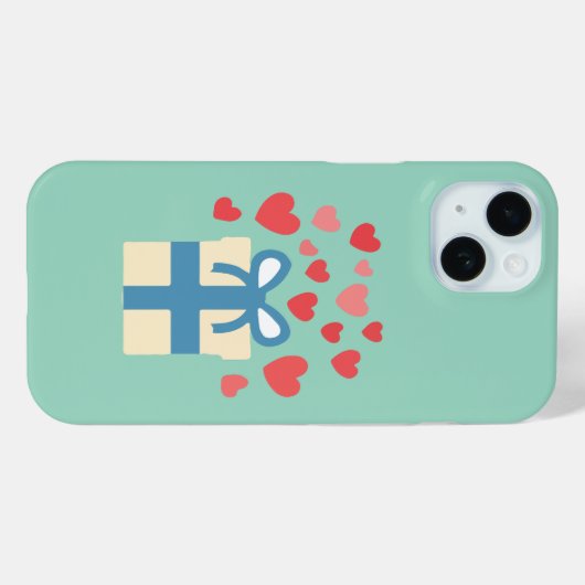Sweet Gift Box with Floating Love Hearts Case-Mate iPhone Case (Achterkant (horizontaal))