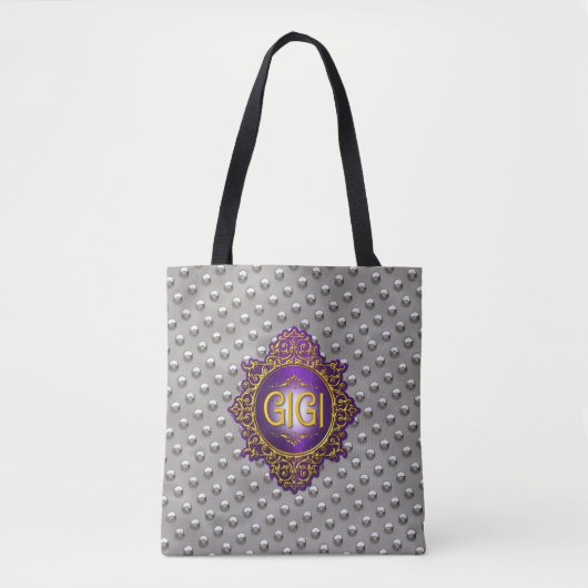 Sweet GIGI Royal Paars & Gold Tote Bag (Voorkant)