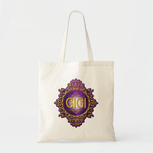 Sweet GIGI Royal Paars & Gold Tote Bag (Voorkant)