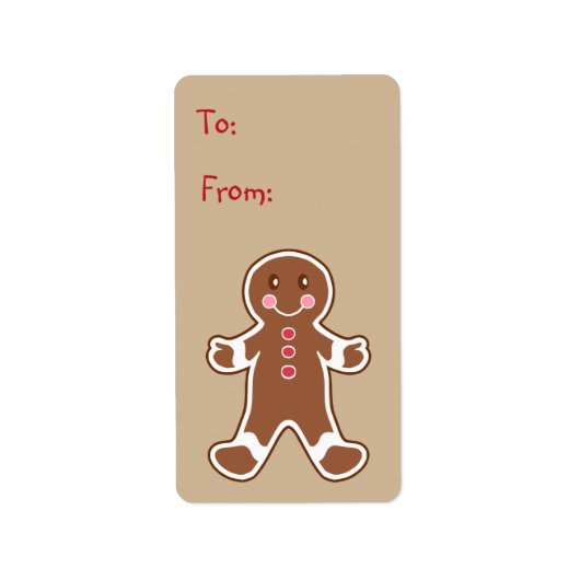 Sweet Gingerbread Boy Gift Label Label (Voorkant)