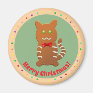 Sweet Gingerbread Cat Cartoon Magneet