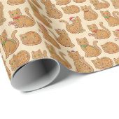 Sweet Gingerbread Cats Christmas Icing Cookie Cadeaupapier (Rol Hoek)