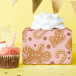 Sweet Gingerbread Cookies Christmas Pink Naadloos Cadeaupapier<br><div class="desc">"Sweet Gingerbread Cookies Christmas Pink Seamless Wrapping Paper" brengt kleine peperkoekkoekjes samen, waardoor elk verpakt geschenk aanvoelt als een vakantiewonderland.</div>