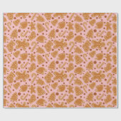 Sweet Gingerbread Cookies Christmas Pink Naadloos Cadeaupapier (Vlak)