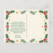 Sweet Gingerbread Cookies Holly Berries Kerstmis Feestdagenkaart (Achterkant)