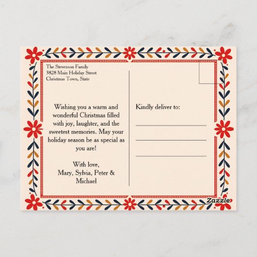 Sweet Gingerbread Familie Kerstgroet Briefkaart (Achterkant)