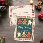Sweet Gingerbread Familie Kerstgroet Briefkaart