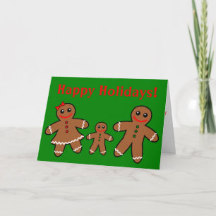 Sweet Gingerbread Family - Jongen Feestdagen Kaart