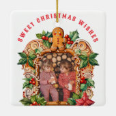 Sweet Gingerbread Foto Keramisch Ornament (Achterkant)