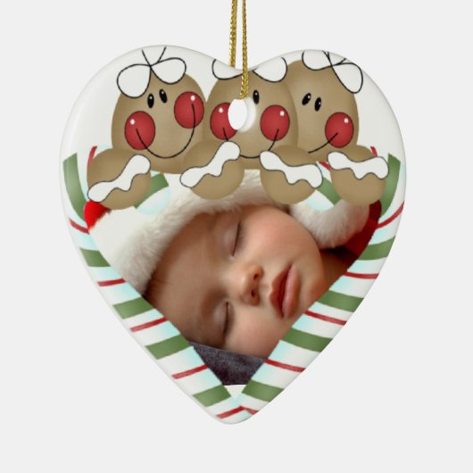 Sweet Gingerbread Gepersonaliseerde Kerstversierin Keramisch Ornament (Rechts)