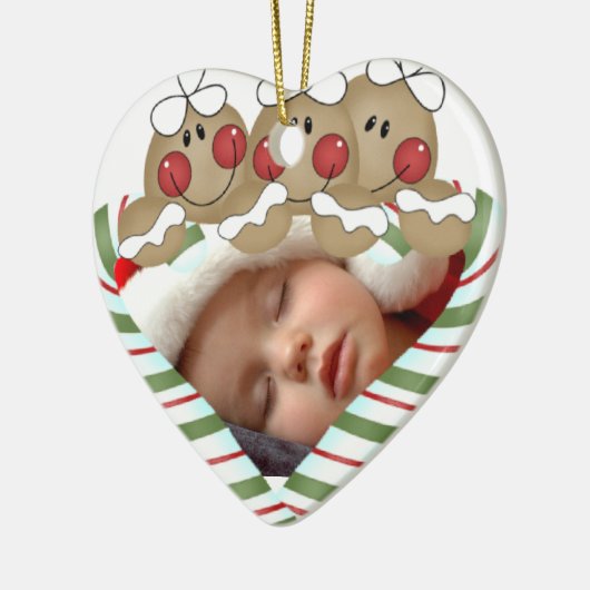 Sweet Gingerbread Gepersonaliseerde Kerstversierin Keramisch Ornament (Links)